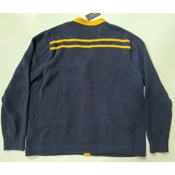 Polo Ralph Lauren Mens Varsity Letterman Patch Cardigan Sweater Size 2XL NWT - Picture 2 of 12